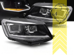 LED, dynamischer LED Blinker, schwarz, nur passend für Fahrzeuge mit original Halogen Scheinwerfern, elektrisch verstellbar - Stellmotor integriert, Eintragungsfrei / mit E-Prüfzeichen